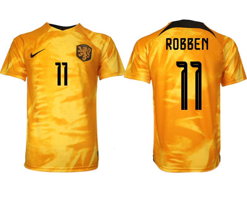 Men 2022 World Cup National Team Netherlands home aaa version yellow #11 Soccer Jersey